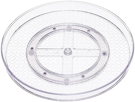 Amazon Basics Clear Lazy Susan Turntable Organizer for Organization, 12-Inch, 2-Pack