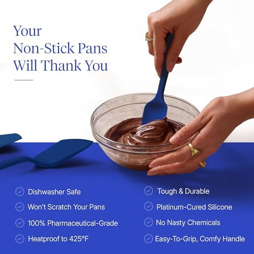 GIR: Get It Right 5-Piece Silicone Ultimate Kitchen Utensils Set - Ladle, Spatula, Flip, Spoon & Spoonula - Non-Toxic Cooking Utensils for Nonstick Cookware, Cooking and Baking - Navy