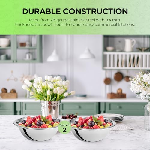 OCS Parts 0.75 Quart Mixing Bowls | Set of 2 | 7-Inch Stainless Steel
