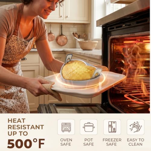 6 Inch Heart Shaped Cake Pan Set with Reusable Silicone Baking Mat（2 Pack）
