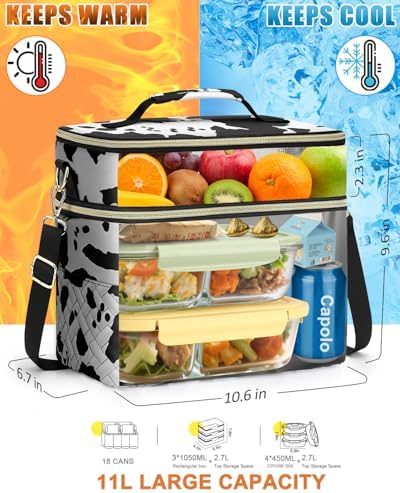 Capolo Lunch Bag for Women Men Insulated Lunch Tote Leakproof Lunchbox Bags