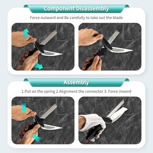 Professional 8-Inch Kitchen Shears with Built-in Cutting Board - Multi-Purpose Kitchen Scissors for Vegetables, Meat, and Ingredient Prep