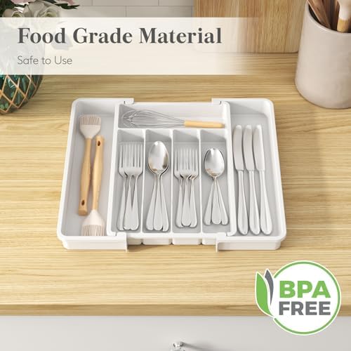 Lifewit Expandable Silverware Drawer Organizer, Kitchen Utensil Tray