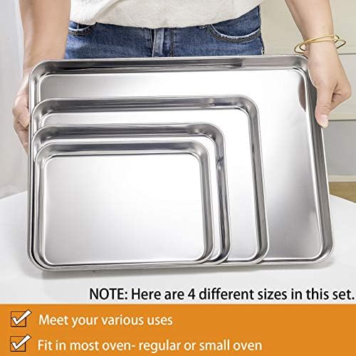 P&P CHEF 16 + 12.5 + 10.4 + 9 Inch Baking Sheet & Rack, Pan and Wire Rack