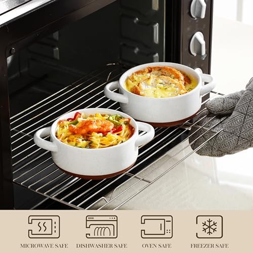 MALACASA 12 OZ Mini Dutch Oven Set, Small Cocotte Set of 4, Ceramic