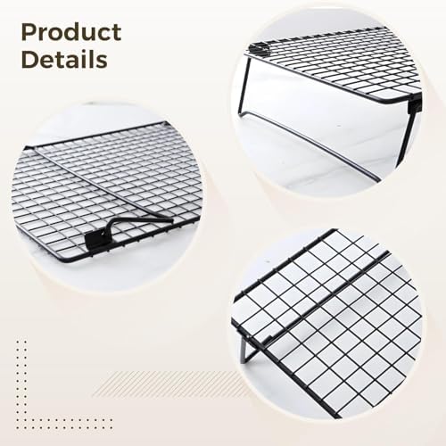 Extra Large Foldable Cooling Rack - Multi-Purpose Baking Cooling Rack for Cakes, Breads, Laptop Stand for Computer Cooling, Grill Rack with Foldable Legs (16.85" x 11.05")
