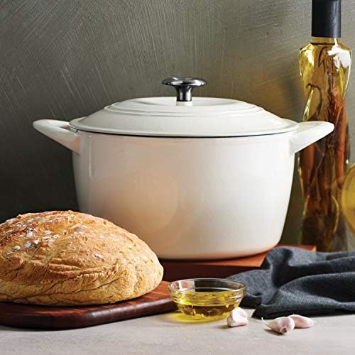 Tramontina 7 Qt Enameled Cast Iron Covered Tall Round Dutch Oven (Latte) - 80131/353DS