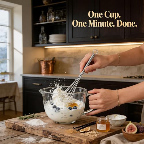 Anaeat Small Wire Whisk Set of 2, Portable Stainless Steel Kitchen Tiny Whisk & Egg Beater with Thick Wire - Sturdy Mini Mixing Balloon for Cooking, Blending, Whiping, Beating and Stirring (6" + 8")