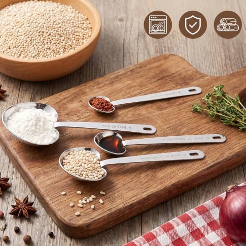 Ouligay Stainless Steel Measuring Spoons Set of 4 Metal Measuring Spoons