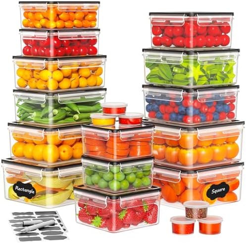 40 Pcs Food Storage Containers with Lids Airtight (20 Lids & 20 Containers)
