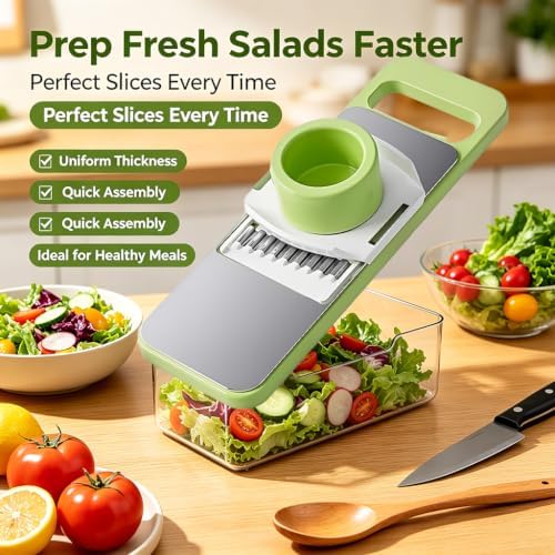 Vegetable Mandoline Slicer with 6 Interchangeable Blades, Kitchen Meal Prep