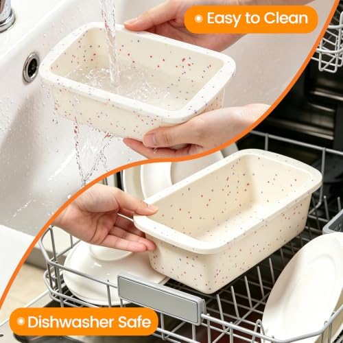 CAKETIME Silicone Mini Loaf Pans - Baking Pans Set for 5.7 x 3.3 Loaf