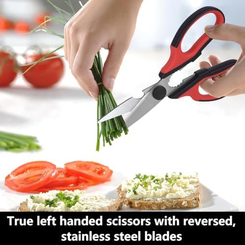Left Handed Scissors and Left Handed Kitchen Scissors (2 Pack)