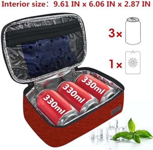 Gloppie Small Lunch Bag, Insulated Lunch Box for Adults & Kids, Wine