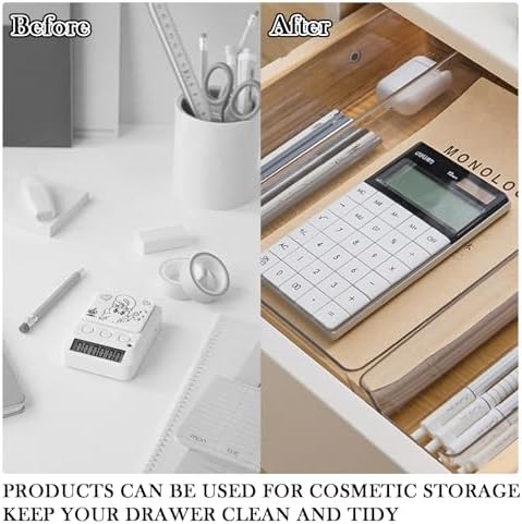 6 Pcs Clear Drawer Organizer Trays Plastic Drawer Organizers Set