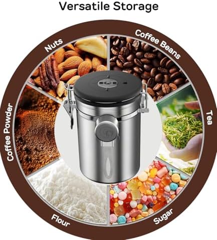 Coffee Gator Coffee Canister, 22oz Airtight Stainless Steel Container