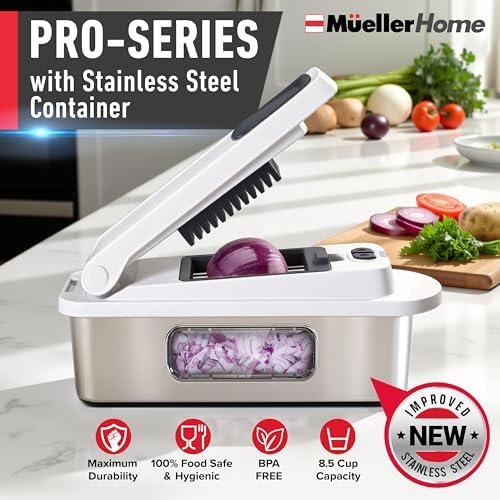 MUELLER HOME Pro-Series 10-in-1, Stainless Steel Multi Vegetable Chopper