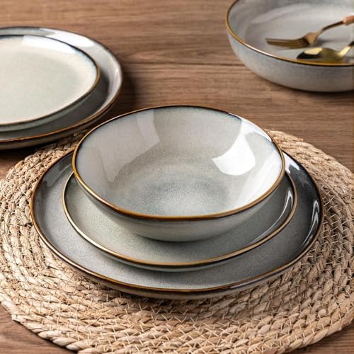 AmorArc Ceramic Cereal Bowls Set of 6, 24 oz Handmade Stoneware Bowls Set for Cereal Soup Salad, Stylish Kitchen bowls for Meal, Dishwasher & Microwave Safe