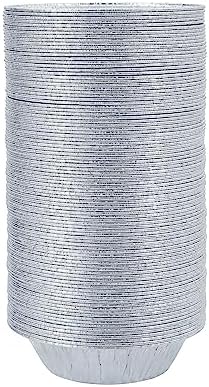 Waytiffer Pie Pans (100 Pack) 5 inch HEAVY-DUTY Disposable Aluminum Foil pie/tart Pans for Baking Personal Mini Pies, Foil Pie Tin for Bakeries, Cafes,Easily Stack & Store, Freeze & Reheat
