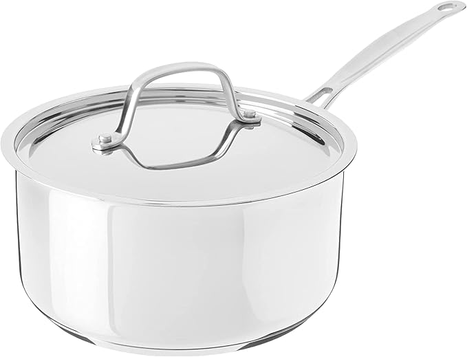 Cuisinart 1 Quart Saucepan w/Cover, Chef's Classic Stainless & Saucepan w/Cover, Chef's-Classic Stainless Steel Cookware & 1.5 Quart Saucepan w/Cover, Chef's Classic Stainless Steel Cookware