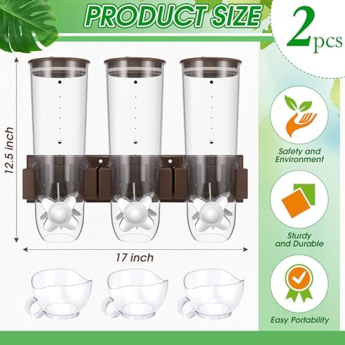 Nitial 6 Pcs Candy Dispenser Wall Mounted 9L Cereal Dispenser, Coffee