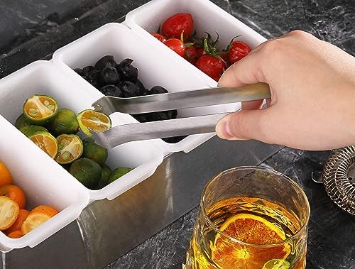 New Star Foodservice Restaurant-Grade Pom Tong, Stainless Steel, 6.5 Inch, Set of 6, Silver