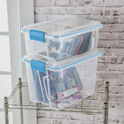 Sterilite Gasket Storage Box with Lids for Home & Office, 20 Quart, 18-Pack