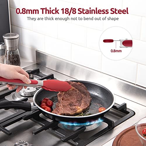 U-Taste Kitchen Tong for Cooking, 480ºF Heat-Resistant Silicone, 9in/Red