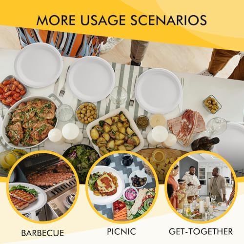 RACETOP Compostable 10 Inch [125 Pack] Paper Plates