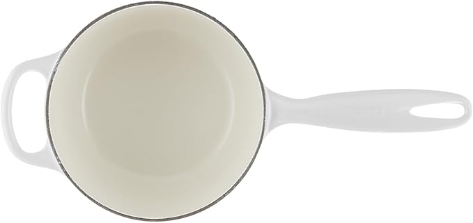 Le Creuset Enameled Cast Iron Signature Saucepan, 1.75 qt., White