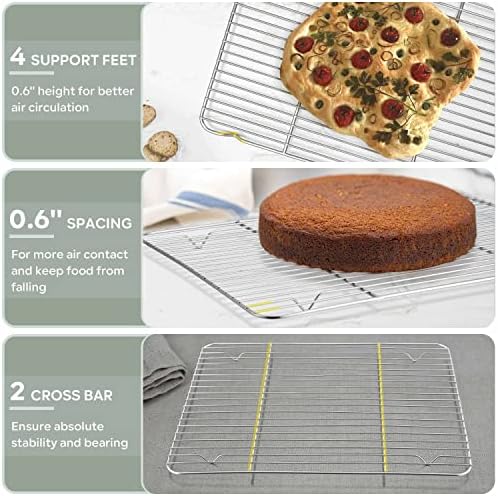Herogo 8.6” x 6.3” Cooling Rack, 3 PCS Mini Stainless Steel Baking Racks