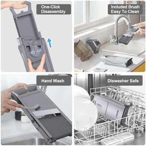 Safe Mandoline Slicer for Kitchen, 6 in 1 Vegetable Chopper, Potato Slicer