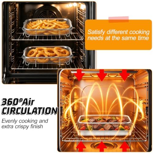 P&P CHEF 8.7 Inch Air Fryer Basket for Oven, Air Fryer Rack, 3 Pieces