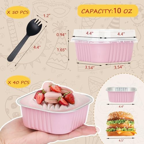 LNYZQUS 10oz Mini Cake Pans with Lids, Small Cinnamon Roll Containers