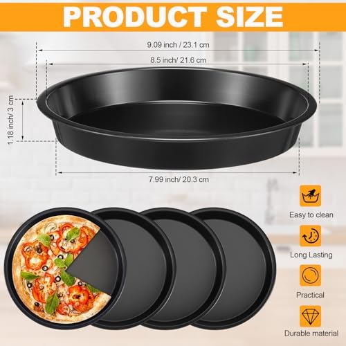 8 Pcs Pie Tins, 9 Inch Round Pans, Black