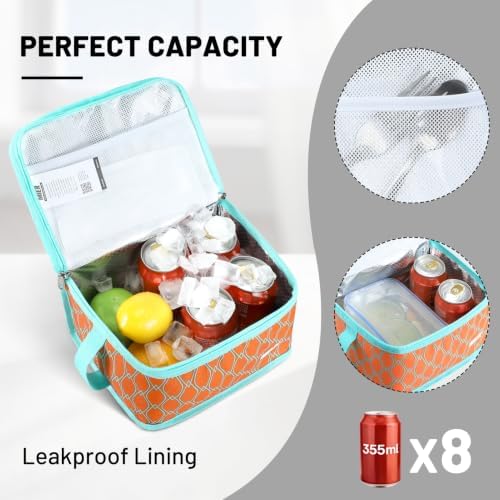 MIER 9-Can Mini Lunchbox Cooler Small Lunch Box Bag for Kids Adults,Orange