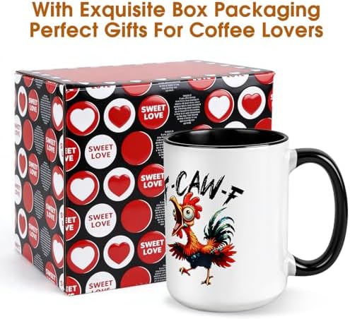 Funny Coffee Mugs for Women Men,15oz Ceramic Novelty Chicken Cup