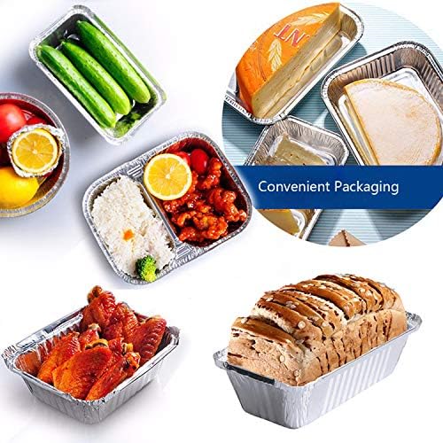 Waytiffer Loaf Pans [50 Pack] 2Lb Heavy Duty Disposable Aluminum Foil Premium Bread Tins Standard Size - 8.5" X 4.5" X 2.5" Perfect for Homemade Cakes & Breads