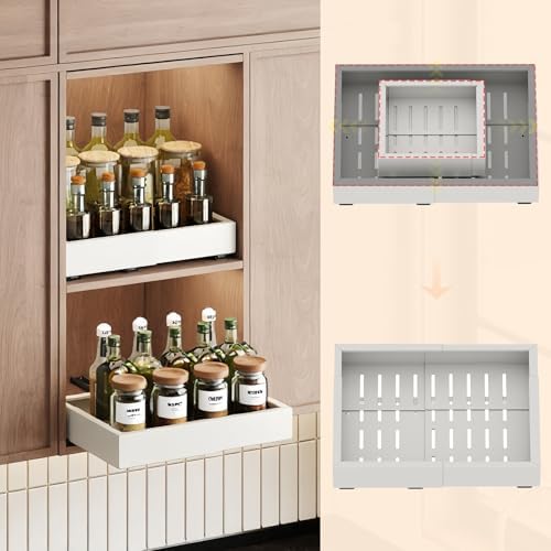 Fokyfok 2Pc Pull out Cabinet Organizer,11"-18"W,10"-13"D,Expandable