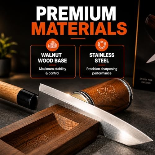 Rolling Knife Sharpener 15 & 20 Degrees Dual Angle Magnetic Knife Sharpener Kit for Kitchen & Chef Knives, Perfect Kitchen Gift