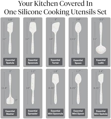 GIR: Get It Right 10-Piece Silicone Ultimate Kitchen Utensil Set – Spatulas, Ladle, Flip, Spoons, Whisk, Peeler & Spoonula – Nonstick, Non-Toxic, Heat-Resistant – Sprinkles
