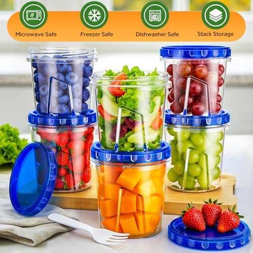 HOMETALL Freezer Storage Containers, [12 Pack-24 Oz] Airtight Plastic