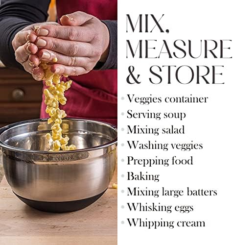 Bellemain Stainless Steel Mixing Bowls with Airtight Lids Set - Set of 5
