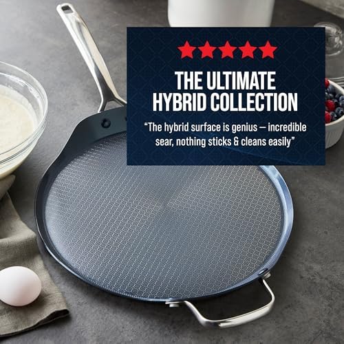 Blue Diamond Hybrid 12" Stainless Steel Nonstick XL Griddle Pan