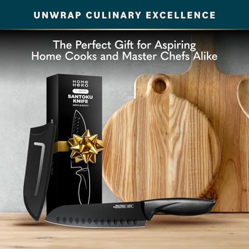 Home Hero Santoku Knife with Sheath - High Carbon Stainless Steel Knife