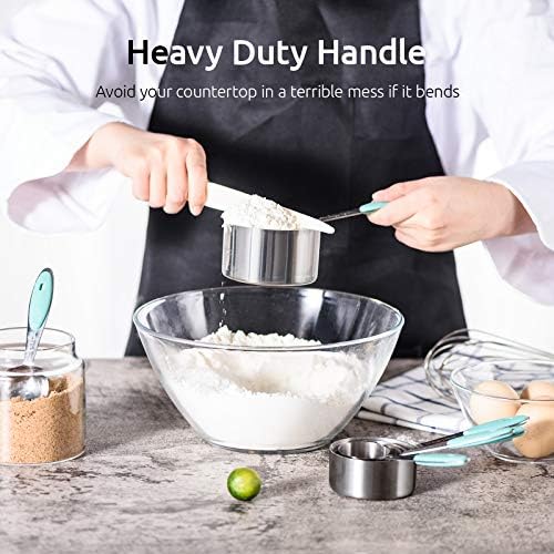 U-Taste Measuring Cups Spoons Set, 18/8 Stainless Steel, 10Pcs, Aqua Sky
