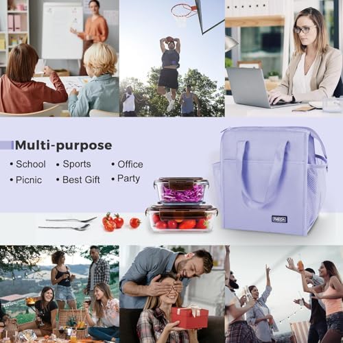 Insulated Lunch Bag Women, 12L Large Thermal Snack Bag Reusable Cooler Tote