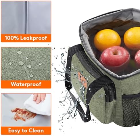 Lifewit Medium Lunch Bag, Insulated Lunch Box, Soft Cooler Cooling Tote for Adult Men Women, Dark Green 12-Can (9L)