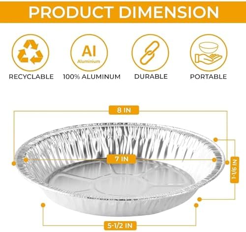 Aluminum Foil Pie Pans, 8 inch Tart Tins, 50 ct.