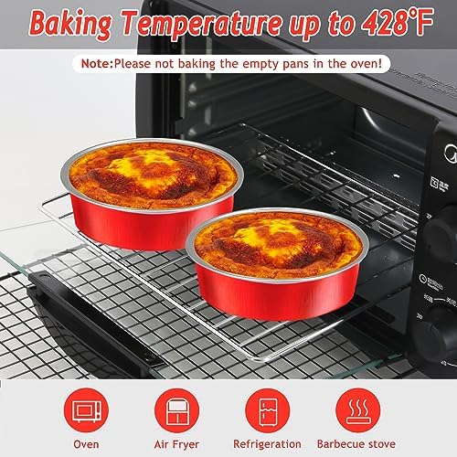 LNYZQUS 8oz Mini Pie Tins with Lids 50 Pack, 4 Inch Individual Cake Pans